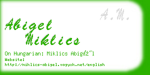 abigel miklics business card